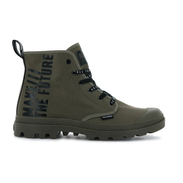 Dámské Boty Palladium Pampa Hi Future Olivy Zelené | CZ GNK-14D